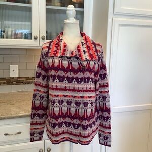 Woolrich Purple Tan Red Women's Sweater Size Large